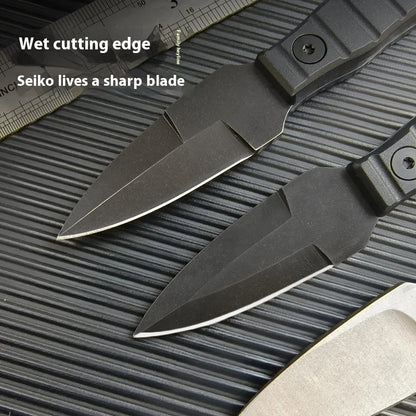 Couteau type kunai – Lame Droite Compacte en Acier Inoxydable Haute Dureté, Couteau Tactique avec Anneau - BLACKBEARD OUTDOOR INDUSTRIES
