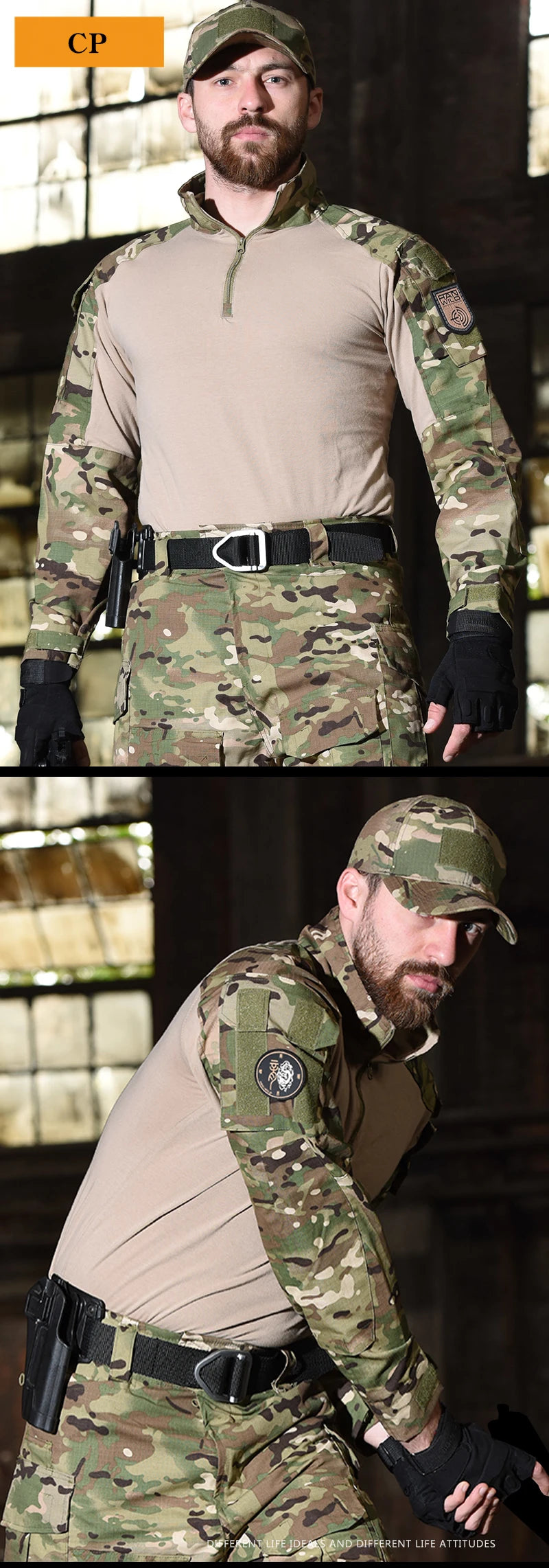 Ensemble Tactique Camouflage CP Gen3 – Uniforme de Combat Homme avec Protections (Coudes & Genoux) pour Chasse, Airsoft et Activités Extérieures - BLACKBEARD OUTDOOR INDUSTRIES