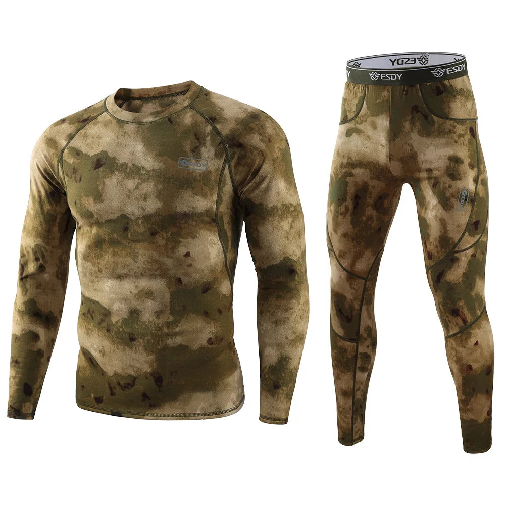 Ensemble Thermique Homme Camouflage – Sous-vêtements Chauds à Compression avec Polaire Intérieure - BLACKBEARD OUTDOOR INDUSTRIES