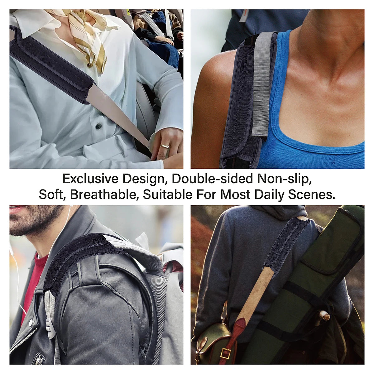 Lot de 2 Coussinets d'Épaule Universels Antidérapants – Épaulières Épaisses pour Sac à Dos, Sacs à Bandoulière, Sangles de Guitare, Sacs Ordinateur, etc. - BLACKBEARD OUTDOOR INDUSTRIES