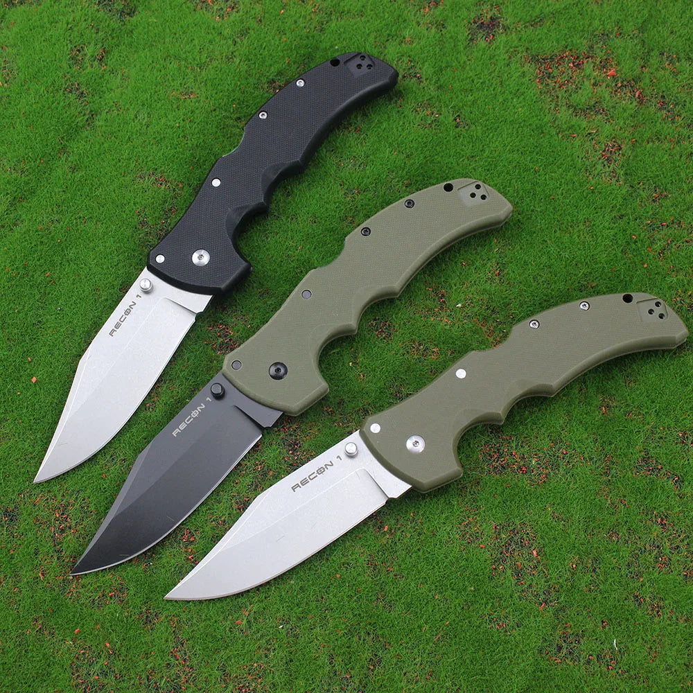 Cold RECON 1 Couteau Pliant Tactique Militaire en Acier AUS10A – Tanto, Combat, Chasse, Survie - BLACKBEARD OUTDOOR INDUSTRIES