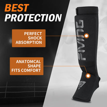 Protège-Tibias Sanda pour Muay Thai, MMA – Protection des Tibias et du Cou-de-Pied pour Entraînement et Compétition - BLACKBEARD OUTDOOR INDUSTRIES