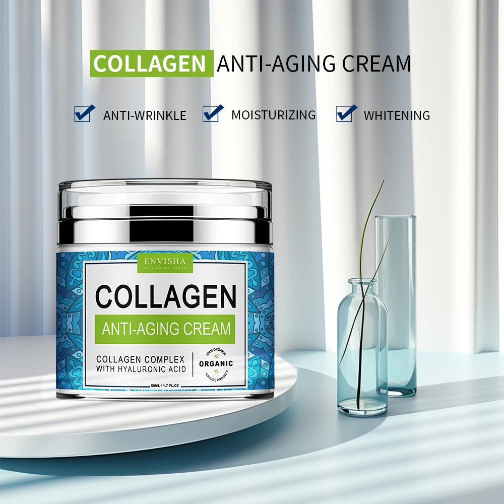 Crème Visage ENVISHA – Collagène & Acide Hyaluronique pour Anti-Âge et Hydratation de la Peau BLACKBEARD OUTDOOR INDUSTRIES