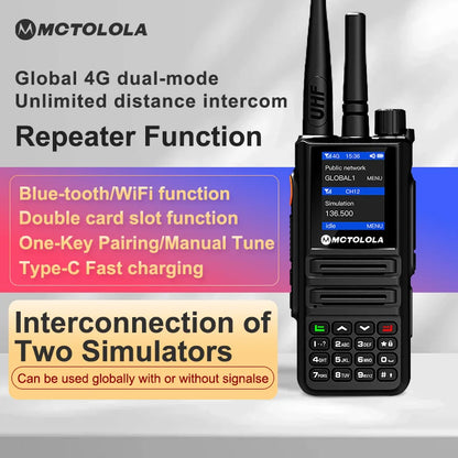 MOTOLOLA MT-8900 Talkie-Walkie Android 2G/4G - Radio Analogique VHF/UHF à Longue Portée Compatible PTT/PoC - BLACKBEARD OUTDOOR INDUSTRIES