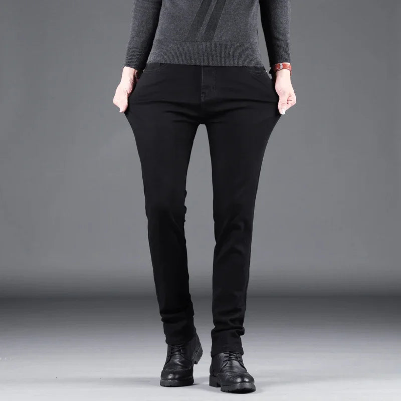 Jeans Slim Pure Black pour Homme - Élasticité, Coupe Droite, Mode Décontractée BLACKBEARD OUTDOOR INDUSTRIES