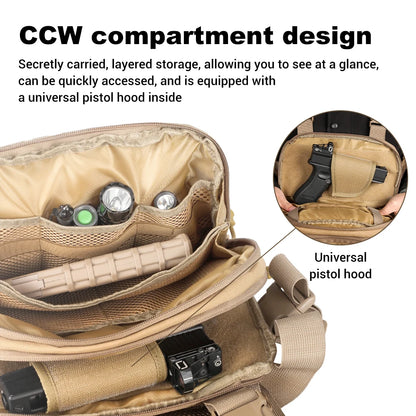Sac de Poitrine Tactique avec Étui Pistolet – Pouch MOLLE EDC Utility Chest Rig - BLACKBEARD OUTDOOR INDUSTRIES