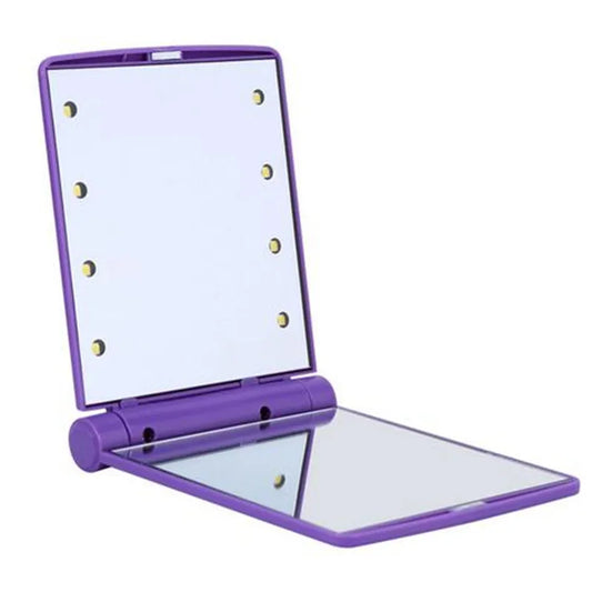 Miroir de Maquillage Pliable avec 8 LED – Compact et Portable - BLACKBEARD OUTDOOR INDUSTRIES
