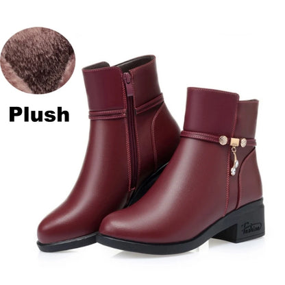 Bottines Femme en Cuir Véritable – Chaudes & Élégantes – Hiver | WOIZGIC - BLACKBEARD OUTDOOR INDUSTRIES