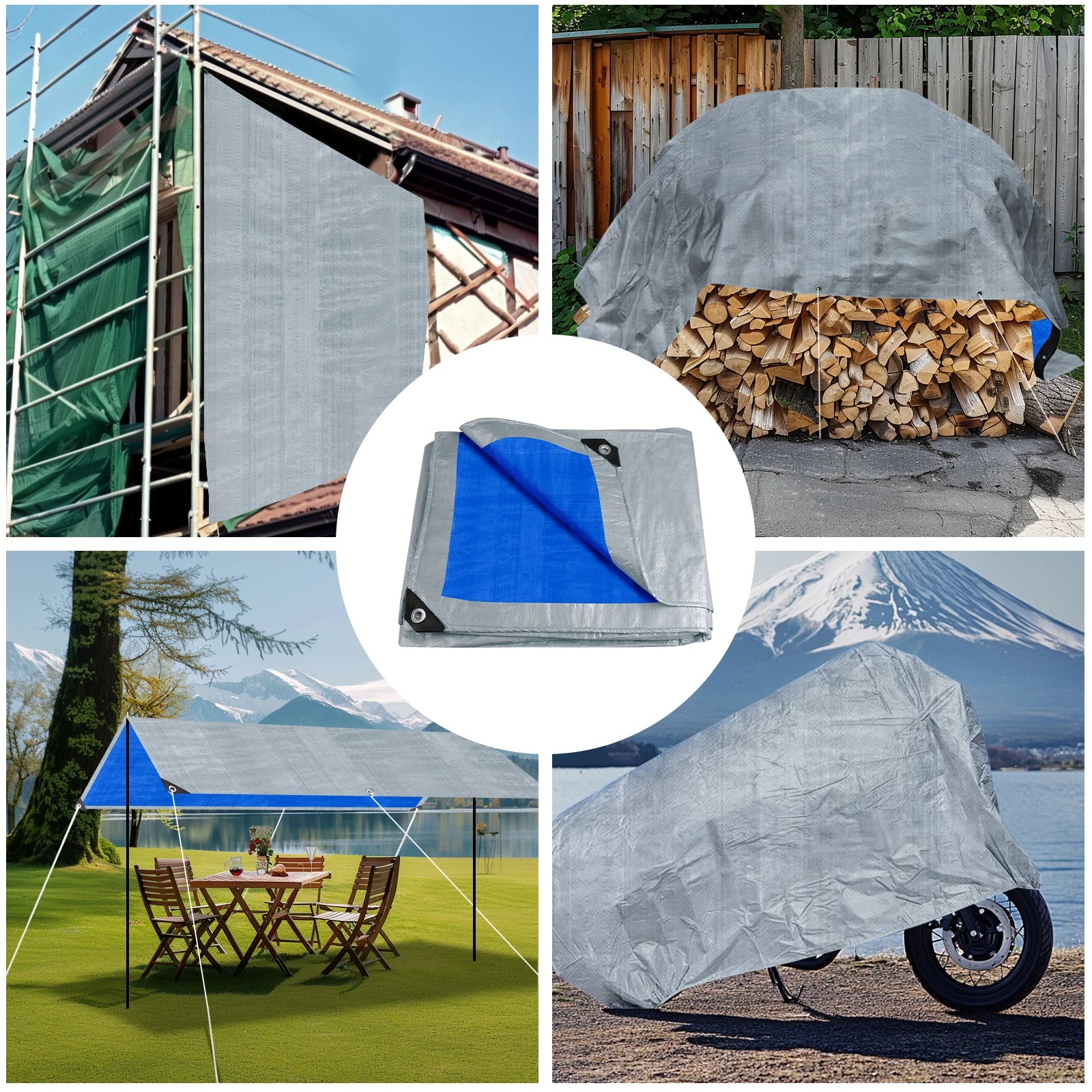 Large Bâche Imperméable pour Camping – Tarp Tente, Abri de Jardin, Protection Pluie & Ombre - BLACKBEARD OUTDOOR INDUSTRIES