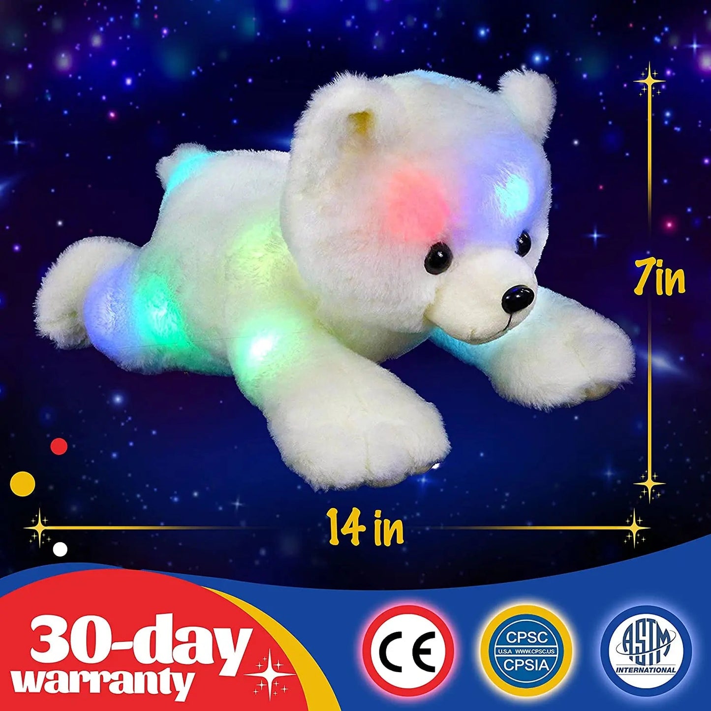 37cm peluche ours polaire lumineuse musicale pour enfants Ma boutique
