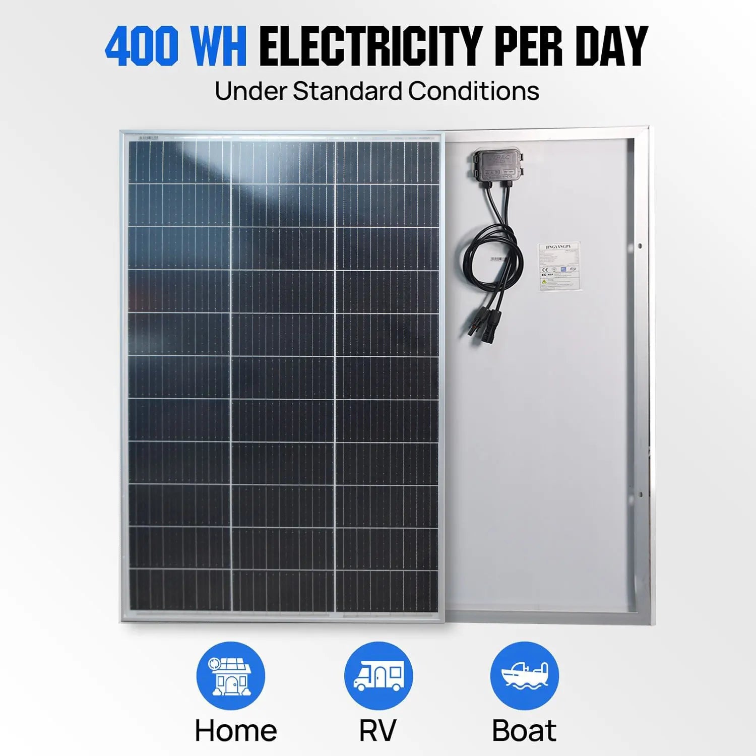 Panneau Solaire Rigide en Verre Monocristallin 100W – 18V - BLACKBEARD OUTDOOR INDUSTRIES