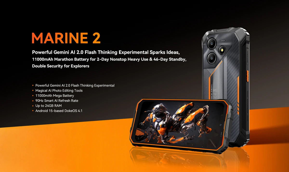 Blackview OSCAL Marine 2 Rugged Smartphone AI, 6.56'' HD+ Display, Unisoc T615, 24(8+16)GB 256GB, 11000mAh, Android 15 Phone NFC BLACKBEARD OUTDOOR INDUSTRIES