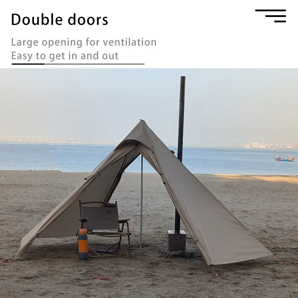 Tente Hot Tent Tipi 1 Personne – Avec Fenêtre pour Cheminée | Double Paroi | 3 Saisons | Bushcraft / Camping Solo - BLACKBEARD OUTDOOR INDUSTRIES