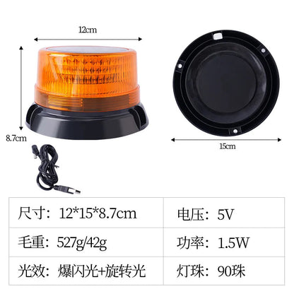 Lampe de Signalisation LED Solaire Rechargeable avec Rotation et Flash BLACKBEARD OUTDOOR INDUSTRIES