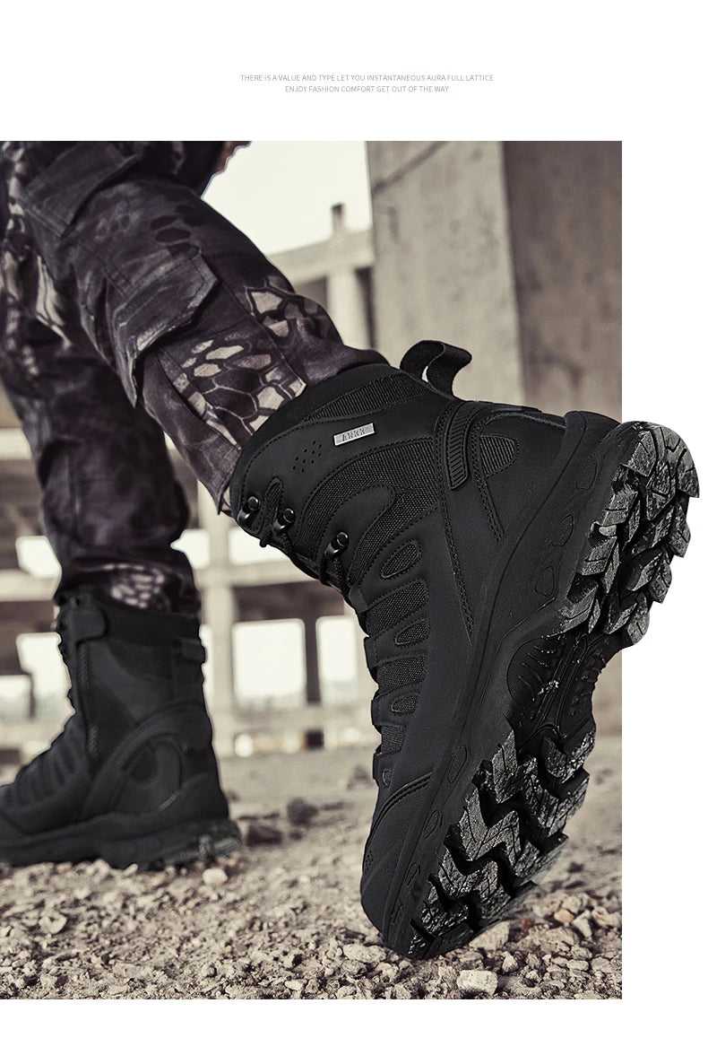 Bottes Tactiques pour Homme – Hautes, Lacées, Militaires, de Randonnée, en Cuir PU, Imperméables, Taille Plus, Unisexes, pour Escalade et Travail - BLACKBEARD OUTDOOR INDUSTRIES
