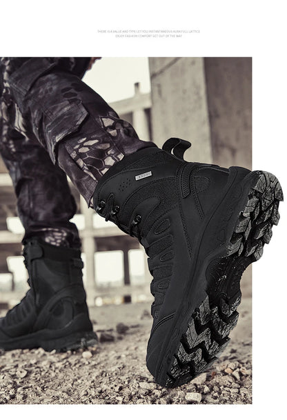 Bottes Tactiques pour Homme – Hautes, Lacées, Militaires, de Randonnée, en Cuir PU, Imperméables, Taille Plus, Unisexes, pour Escalade et Travail - BLACKBEARD OUTDOOR INDUSTRIES
