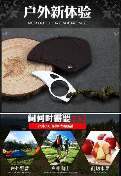 Couteau Pendentif de Self-Défense en Acier Inoxydable - Couteau Fixe Portable pour Outdoor, Survival, et Autodéfense - BLACKBEARD OUTDOOR INDUSTRIES
