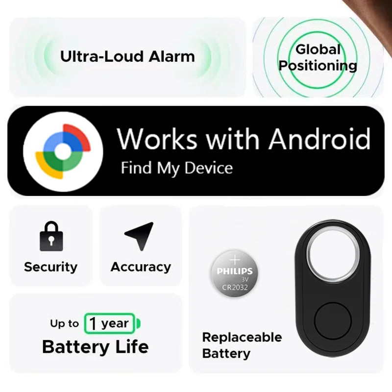 GPS Tracker for Samsung Phones Android Google Find My Device Bluetooth Locator Finder Global Positioning Anti-lost Smart Tag BLACKBEARD OUTDOOR INDUSTRIES