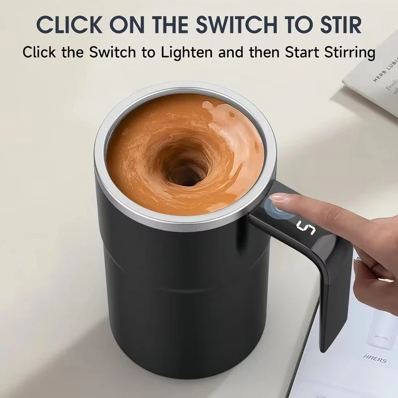 380ML Mini Electric Coffee Self Mixing Mug IP67 Waterproof Food Safe Coffee Mug USB Rechargeable Automatic Magnetic Cup For Tea BLACKBEARD OUTDOOR INDUSTRIES