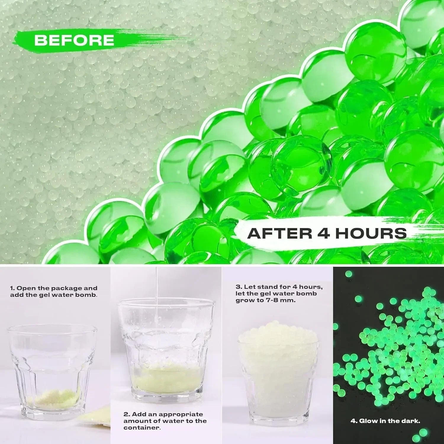 billes de gel luminescentes Ma boutique