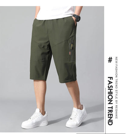 Short Cargo Homme - Poches Zippées, Taille Élastique, Coton Respirant, Style Décontracté Été Ma boutique