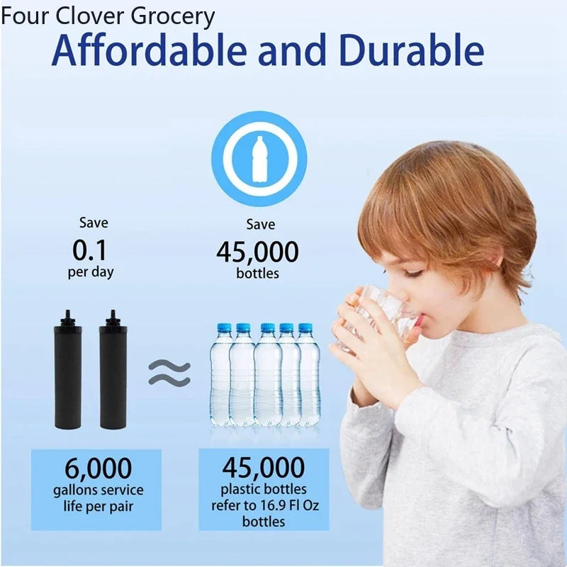 Lot de 4 Filtres à Eau à Charbon Actif de Coquille de Noix de Coco Noirs pour BERKEY BB9-2 – Compatible avec Systèmes de Filtration par Gravité Ma boutique