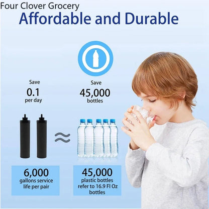 Lot de 4 Filtres à Eau à Charbon Actif de Coquille de Noix de Coco Noirs pour BERKEY BB9-2 – Compatible avec Systèmes de Filtration par Gravité Ma boutique