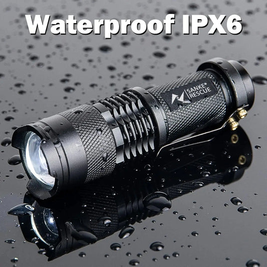 Lampe Torche Tactique Étanche 300 Lumens – LED Puissante | Zoomable | 3 Modes | Auto-Défense & Camping Ma boutique