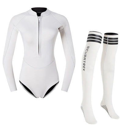 Combinaison Bikini Néoprène Femme 2MM avec Bas – Maillot de Bain Longues Manches Surf, Plongée, Snorkeling, Natation - BLACKBEARD OUTDOOR INDUSTRIES