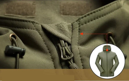Veste Tactique Homme Softshell Techwear Coupe-Vent | Imperméable | Respirante | Polaire Intérieure | Capuche | 4 Saisons - BLACKBEARD OUTDOOR INDUSTRIES