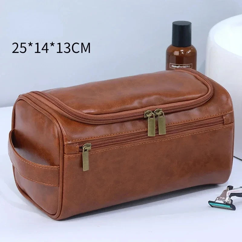 Trousse de Toilette en Cuir PU ou Toile – Grande Capacité & Accroche Murale | Unisexe, Idéale pour les Voyages - BLACKBEARD OUTDOOR INDUSTRIES