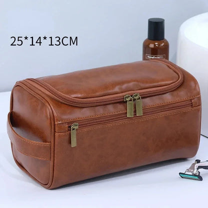 Trousse de Toilette en Cuir PU ou Toile – Grande Capacité & Accroche Murale | Unisexe, Idéale pour les Voyages - BLACKBEARD OUTDOOR INDUSTRIES
