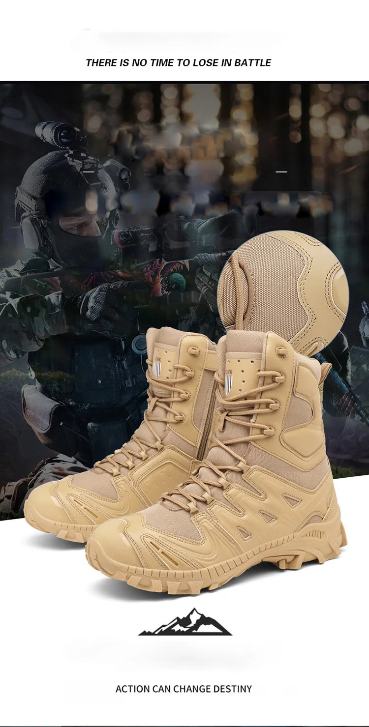 Bottes Tactiques Combat Désert pour Homme - Résistantes, Étanches et Confortables pour Randonnée et Sports Outdoor - BLACKBEARD OUTDOOR INDUSTRIES