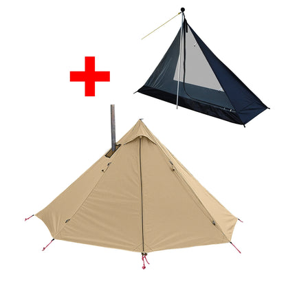 Tente Hot Tent Tipi 1 Personne – Avec Fenêtre pour Cheminée | Double Paroi | 3 Saisons | Bushcraft / Camping Solo - BLACKBEARD OUTDOOR INDUSTRIES