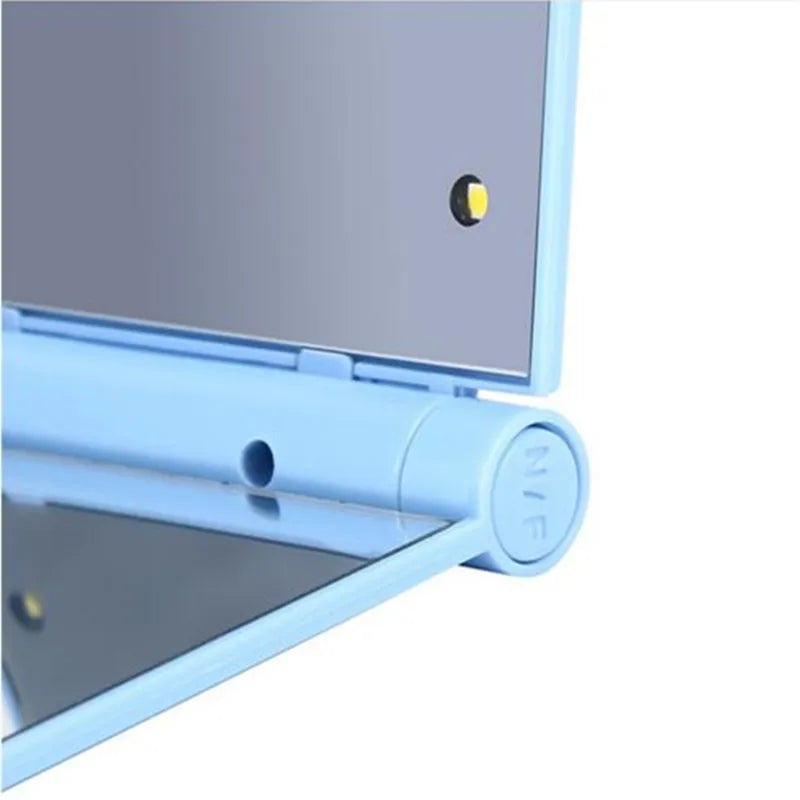 Miroir de Maquillage Pliable avec 8 LED – Compact et Portable - BLACKBEARD OUTDOOR INDUSTRIES