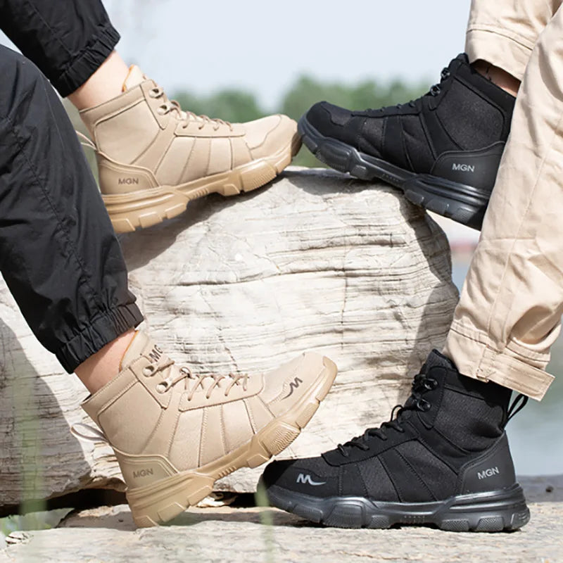 Bottes de Travail Indestructibles - Chaussures de Sécurité avec Embout en Acier, Résistantes aux Piqûres, Antidérapantes, pour Hommes et Femmes, Bottes Tactiques - BLACKBEARD OUTDOOR INDUSTRIES