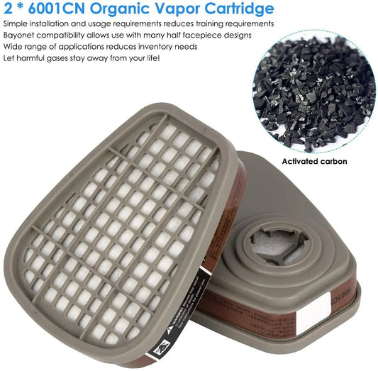 Cartridge de Filtre 6001 en Charbon Actif – Protection Contre les Gaz Organiques et Vapeurs pour Respirateur BLACKBEARD OUTDOOR INDUSTRIES