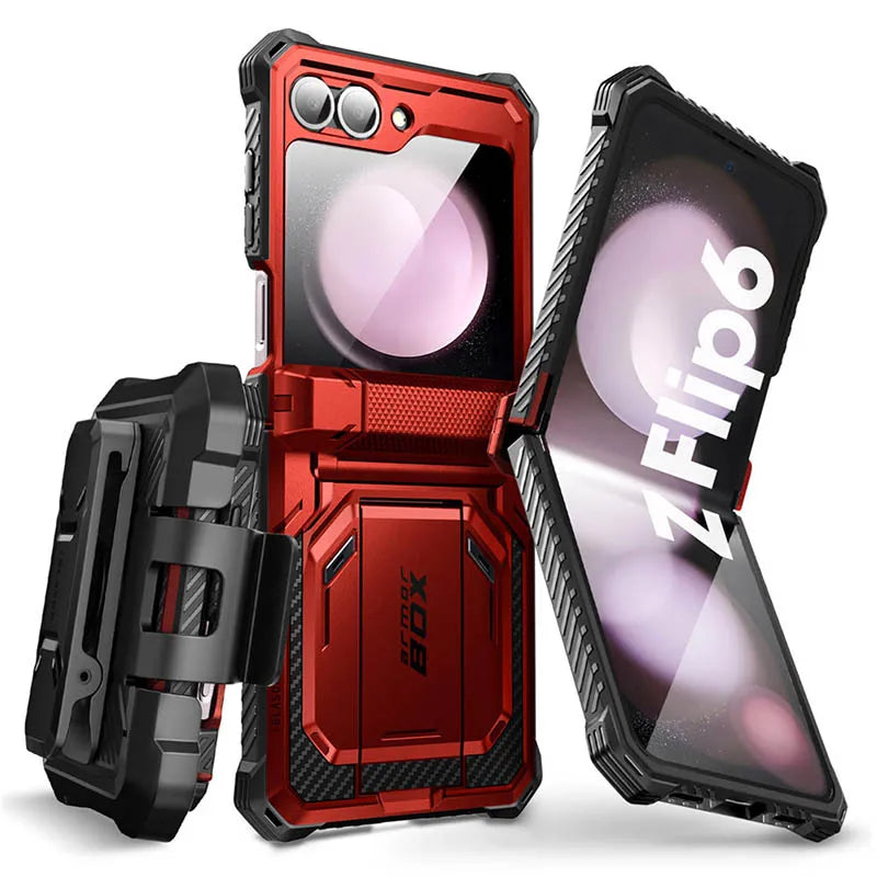 I-BLASON For Samsung Galaxy Z Flip 7 FE/6/5 Case Armorbox Full-Body Military Protection Phone Case with Screen Protector & Stand BLACKBEARD OUTDOOR INDUSTRIES