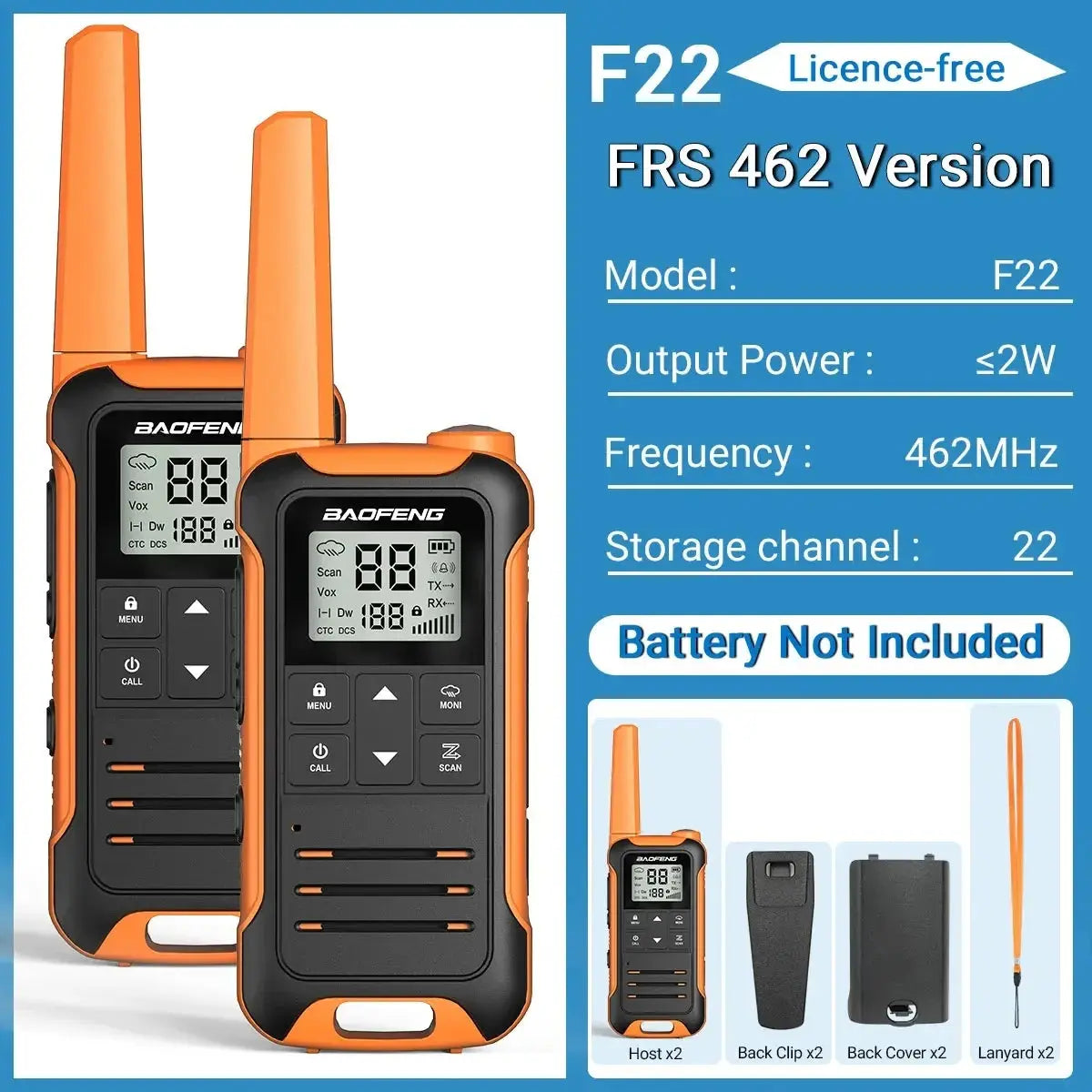 Baofeng F22 - Talkie-Walkie Portable PMR/FRS - Longue Portée et Multifonctions Ma boutique