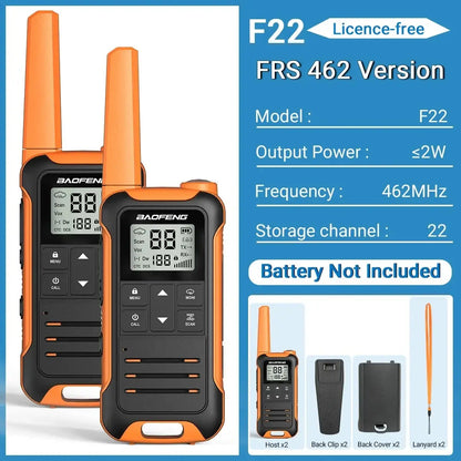 Baofeng F22 - Talkie-Walkie Portable PMR/FRS - Longue Portée et Multifonctions Ma boutique