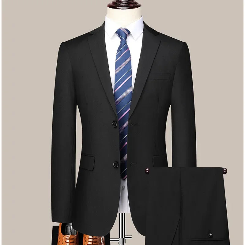 Costume Homme Slim Fit à Deux Boutons – Costume Professionnel et Élégant avec Pantalon Inclus (Tailles S-6XL) BLACKBEARD OUTDOOR INDUSTRIES