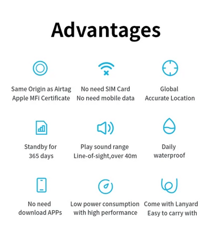 Traceur GPS Bluetooth Airtag - Compatible avec l'Application Find My d'Apple BLACKBEARD OUTDOOR INDUSTRIES