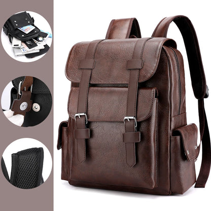 Sac à Dos Homme en Cuir PU – Élégant & Fonctionnel | Ordinateur Portable & École | 20–35L - BLACKBEARD OUTDOOR INDUSTRIES