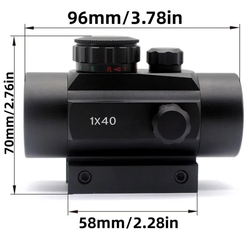 Viseur Reflex 1X40 HD101 Red Dot Sight — 4 Réticules Rouge/Vert pour Rail 11 mm ou 20 mm - BLACKBEARD OUTDOOR INDUSTRIES
