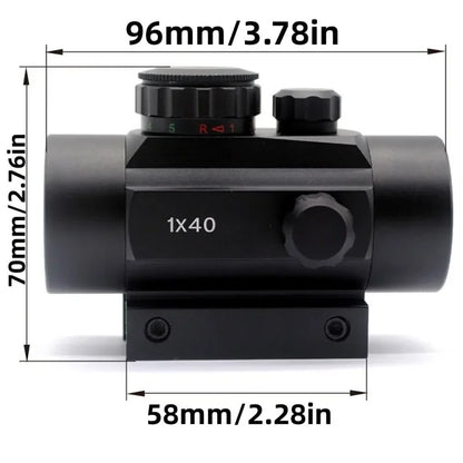 Viseur Reflex 1X40 HD101 Red Dot Sight — 4 Réticules Rouge/Vert pour Rail 11 mm ou 20 mm - BLACKBEARD OUTDOOR INDUSTRIES