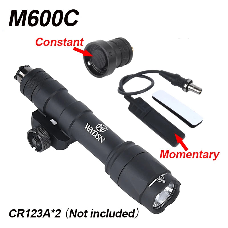 Lampe Tactique WADSN M300A / M600C Type SureFire – LED Haute Puissance pour Rail 20mm Picatinny - BLACKBEARD OUTDOOR INDUSTRIES