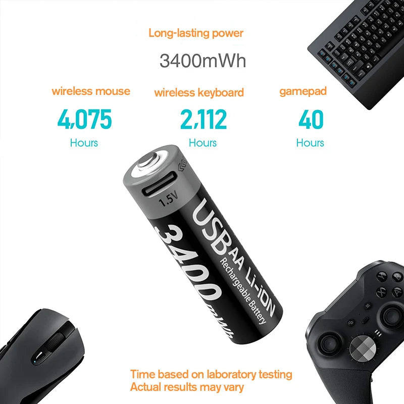 batterie rechargeable MATOV AA 1,5 V 3400mWh Ma boutique