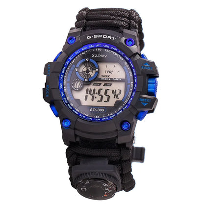 Montre de Survie Outdoor Multifonction 7-en-1 – Étanche 50m – Paracord, Boussole, Thermomètre et  Sifflet - BLACKBEARD OUTDOOR INDUSTRIES