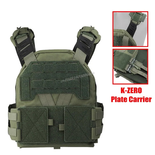 Gilet Tactique KZ Plate Carrier - Profil Bas, Léger, Ajustable, avec MOLLE et Système de Libération Rapide – Gilet de Combat pour Airsoft et Chasse - BLACKBEARD OUTDOOR INDUSTRIES