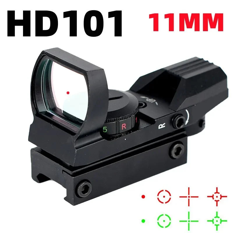 Viseur Reflex 1X40 HD101 Red Dot Sight — 4 Réticules Rouge/Vert pour Rail 11 mm ou 20 mm - BLACKBEARD OUTDOOR INDUSTRIES